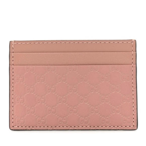NIB Gucci Microguccissima soft pink embossed leather cardholder. NWT - Picture 5 of 9